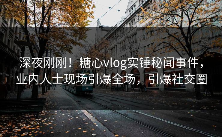 深夜刚刚！糖心vlog实锤秘闻事件，业内人士现场引爆全场，引爆社交圈