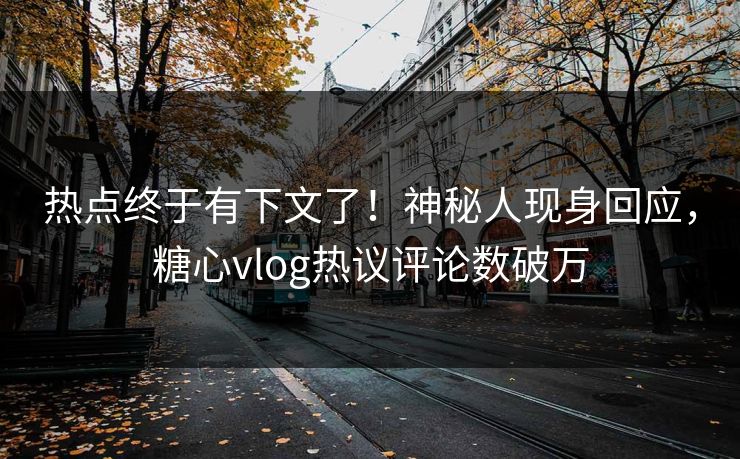 热点终于有下文了！神秘人现身回应，糖心vlog热议评论数破万