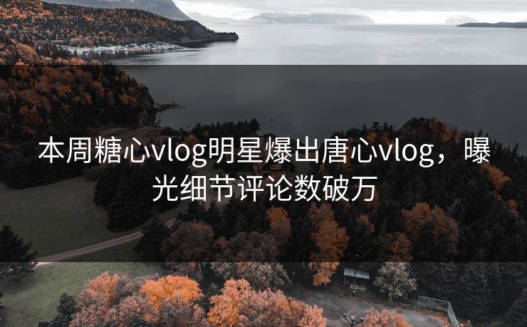 本周糖心vlog明星爆出唐心vlog，曝光细节评论数破万