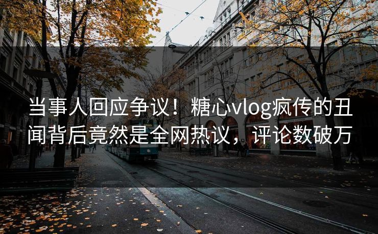 当事人回应争议！糖心vlog疯传的丑闻背后竟然是全网热议，评论数破万