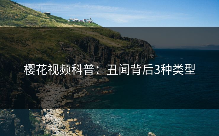 樱花视频科普：丑闻背后3种类型