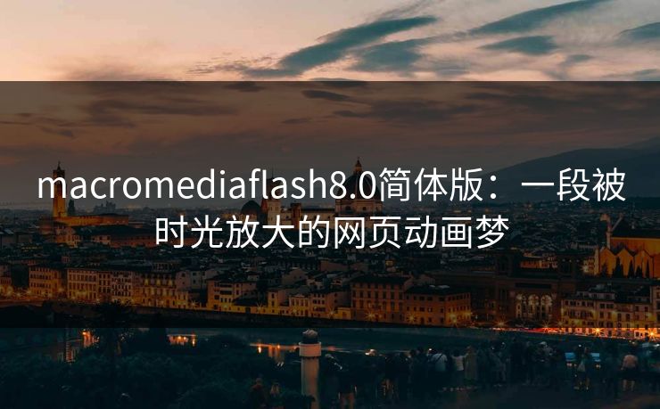 macromediaflash8.0简体版：一段被时光放大的网页动画梦