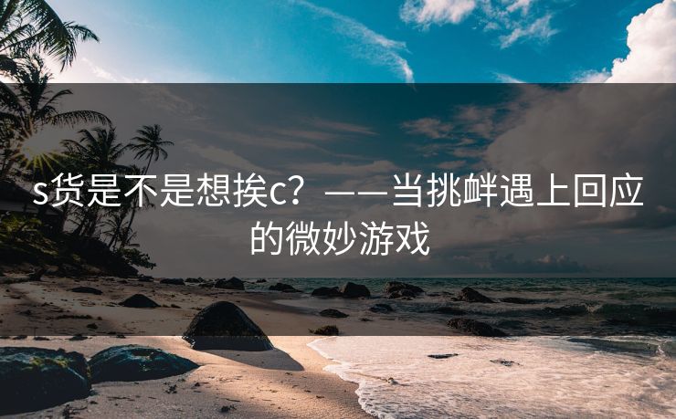 s货是不是想挨c?——当挑衅遇上回应的微妙游戏 s货是不是想挨c?——当挑衅遇上回应的微妙游戏